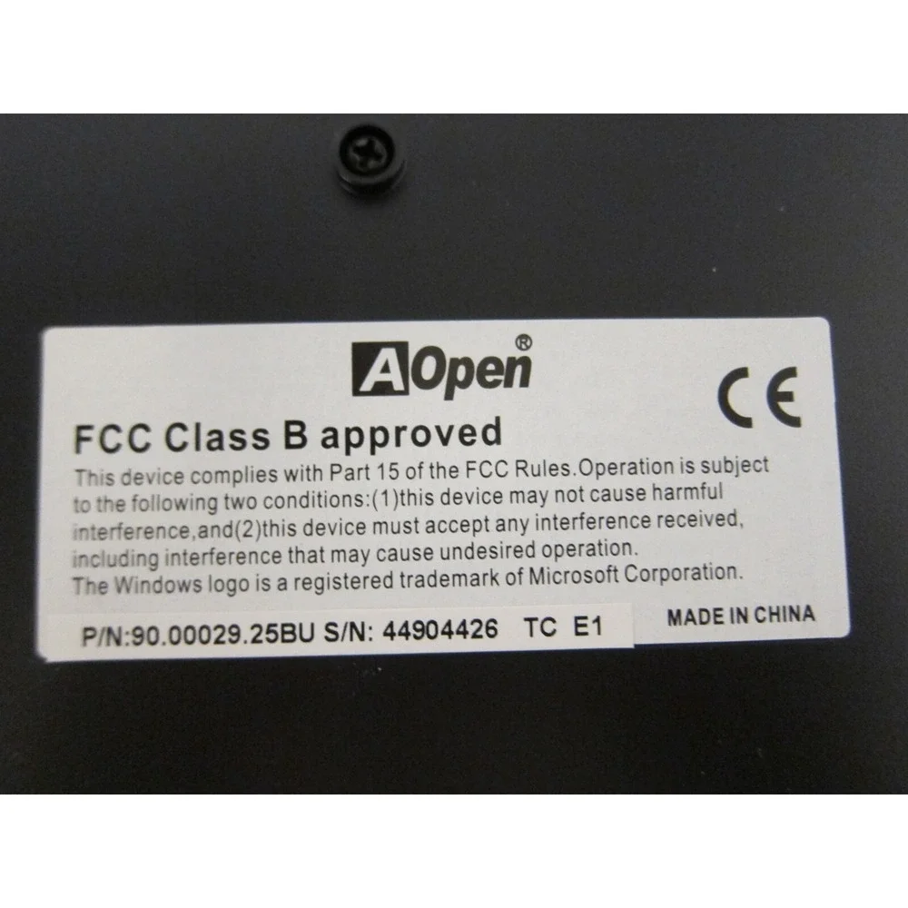NOS AOpen Black KB825B 90.00029.25BU 104 Normal Keys USB Wired Keyboard (1 of 2)